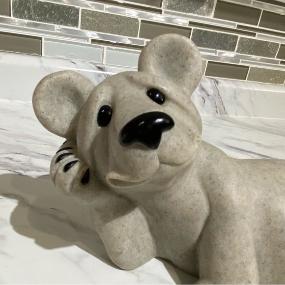 Vintage Quarry Critters Baboo Bear large figurine laying bear stone critter - Picture 8 of 12